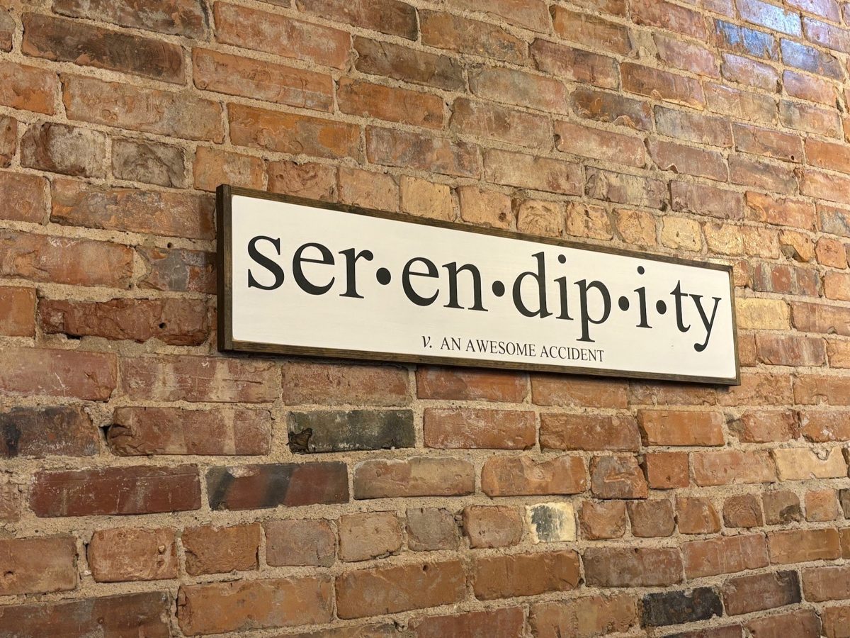 Serendipity definition sign inside the shop