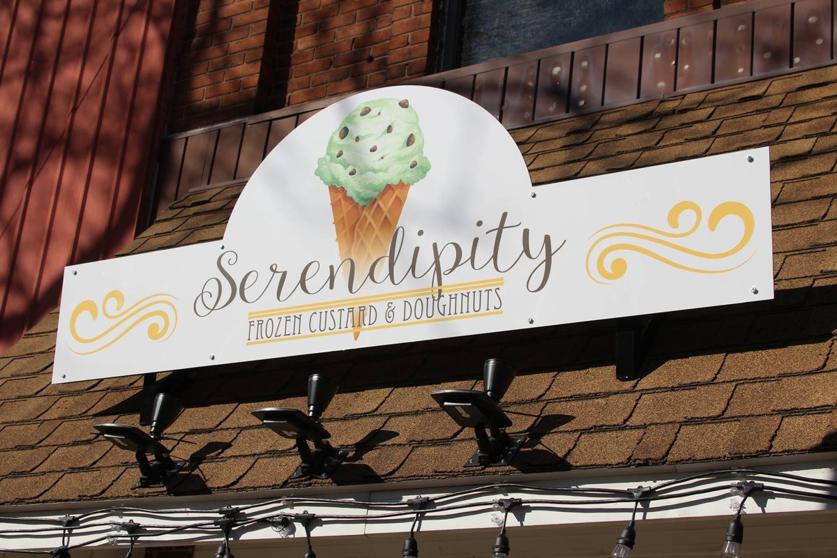 Serendipity Frozen Custard & Doughnuts storefront sign